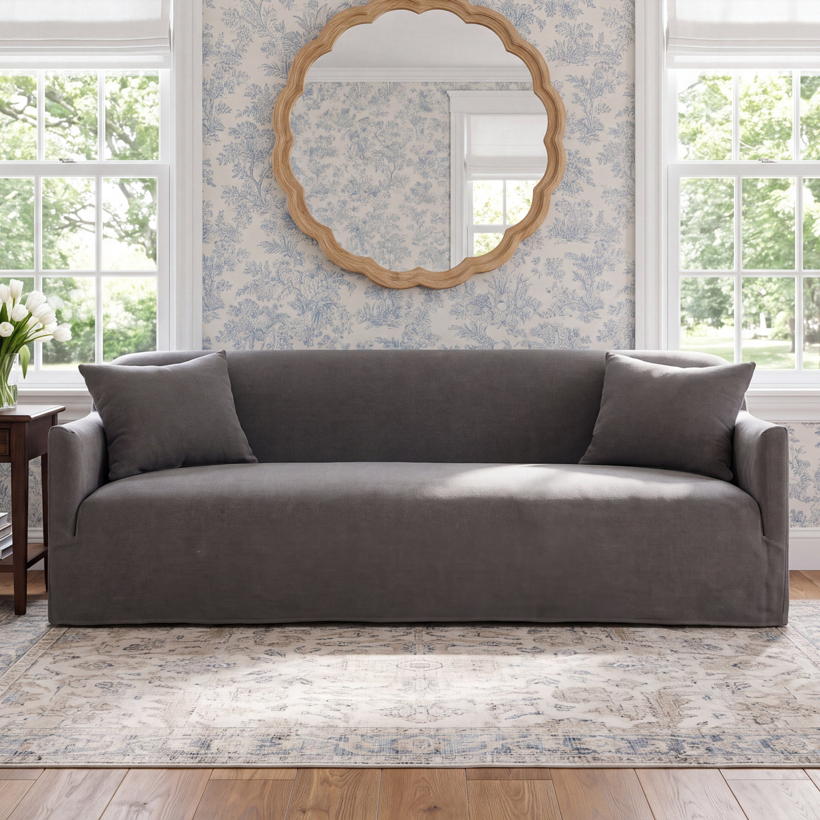 Lowell Slipcover Sofa, Gray