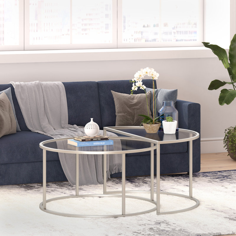 Ensemble de 2 tables basses Lynsay, Argent