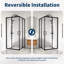 Cabine de douche d'angle 36 po x l 36 po x H 72 po, cabine de douche coulissante double avec verre trempé transparent de 1/5 po, portes de coin coulissantes à finition noir mat-132154229