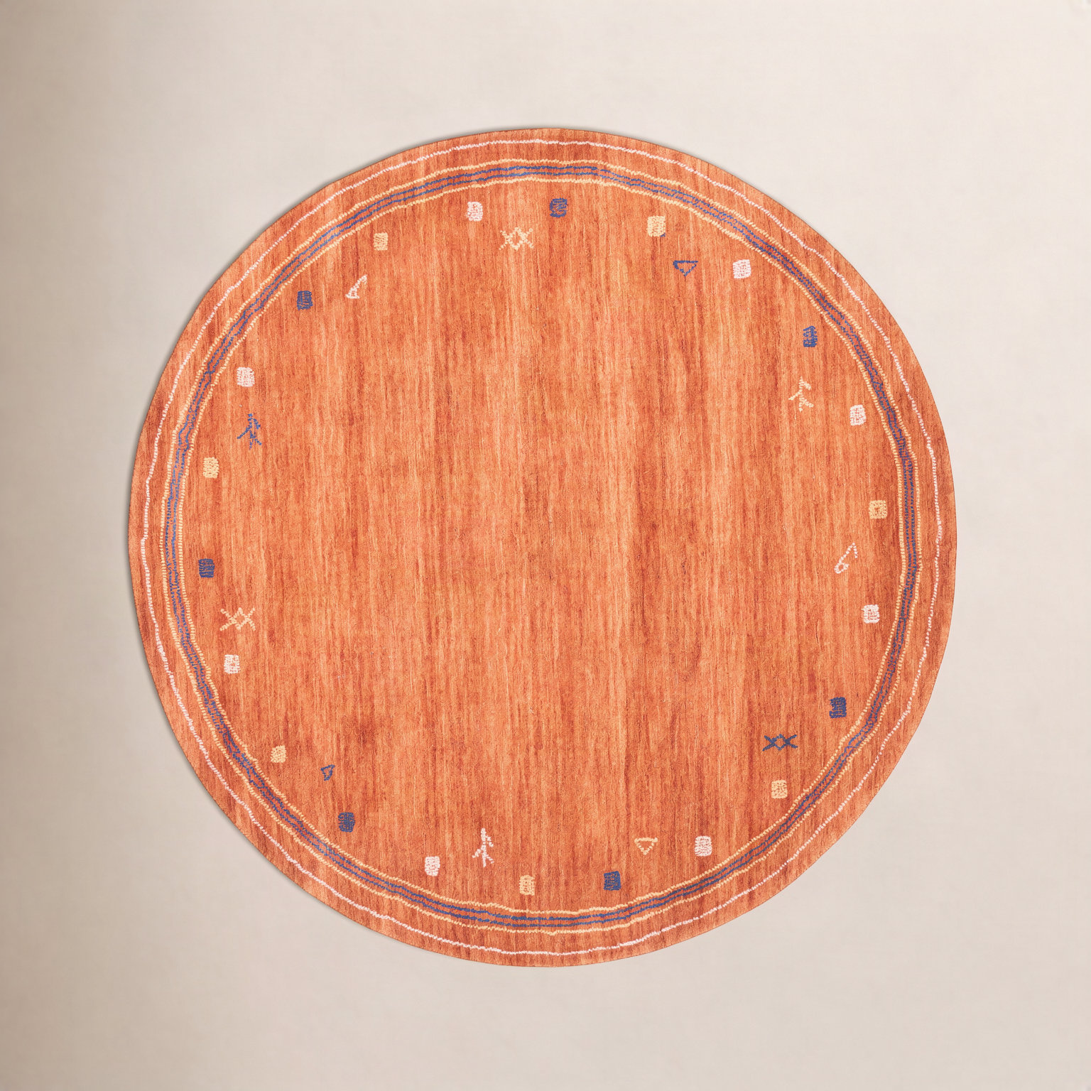 Danette Rust Hand-Loomed Wool Rug, Round 4'