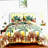 Tropical Oasis 7-Piece Botanical Bedding Set - Green Palm Tree Comforter, Soft Microfiber Sheets, Reversible Design, Pillow Shams & Cases - All-in-One Bed in a Bag