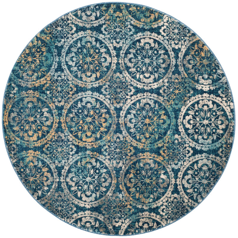 Osakis Performance Damask Rug, Round 6'7"