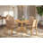 3 Piece Kitchen Table Set consists of a wooden table and 2 Platinum Gray Polyester Fabric Person Chairs with Stylish Back- Linen White Finish-1406722301-1406722273-1406722280
