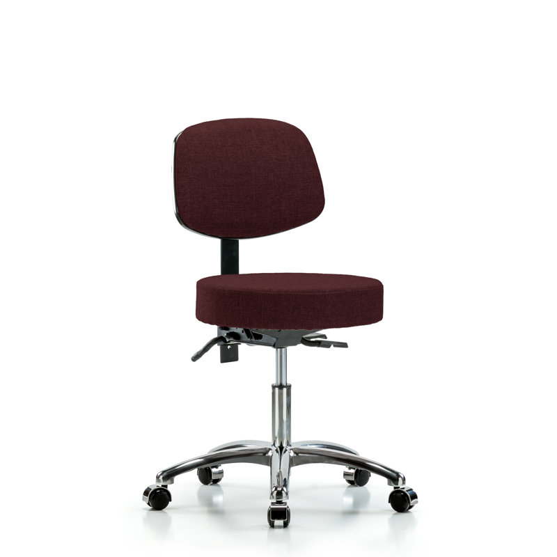 Dalia Backed Adjustable Height Ergonomic Active Stool, Burgundy, Casters, 21"-28.5"