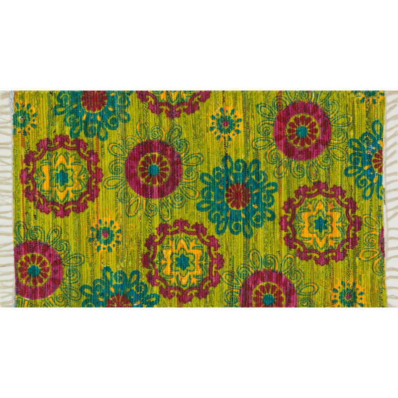 Dallman Cotton Oriental Indoor Rug, Rectangle 1'8" x 3'