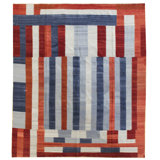 Aghan Wool Geometric Area Rug in Blue