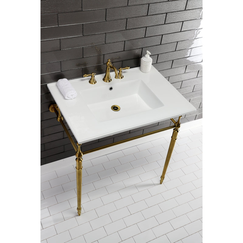 Kingston Brass Edwardian Brass Console Sink Legs, Brushed Brass