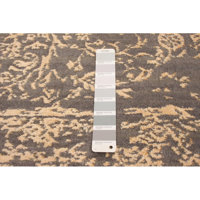 Laine orientale noué à la main gris foncé Tapis décoratif