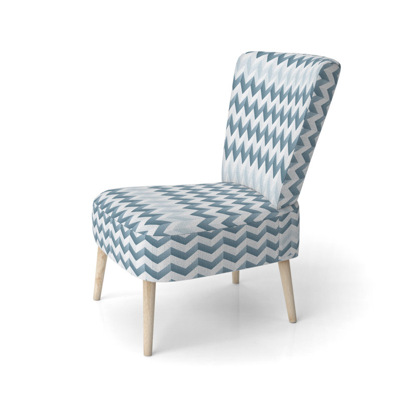 Chaise d'appoint large 27,5 po Roussel, Mélange de polyester blanc / bleu
