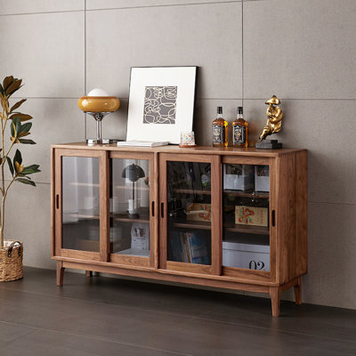 Nordic minimalist sideboard glass storage cabinet