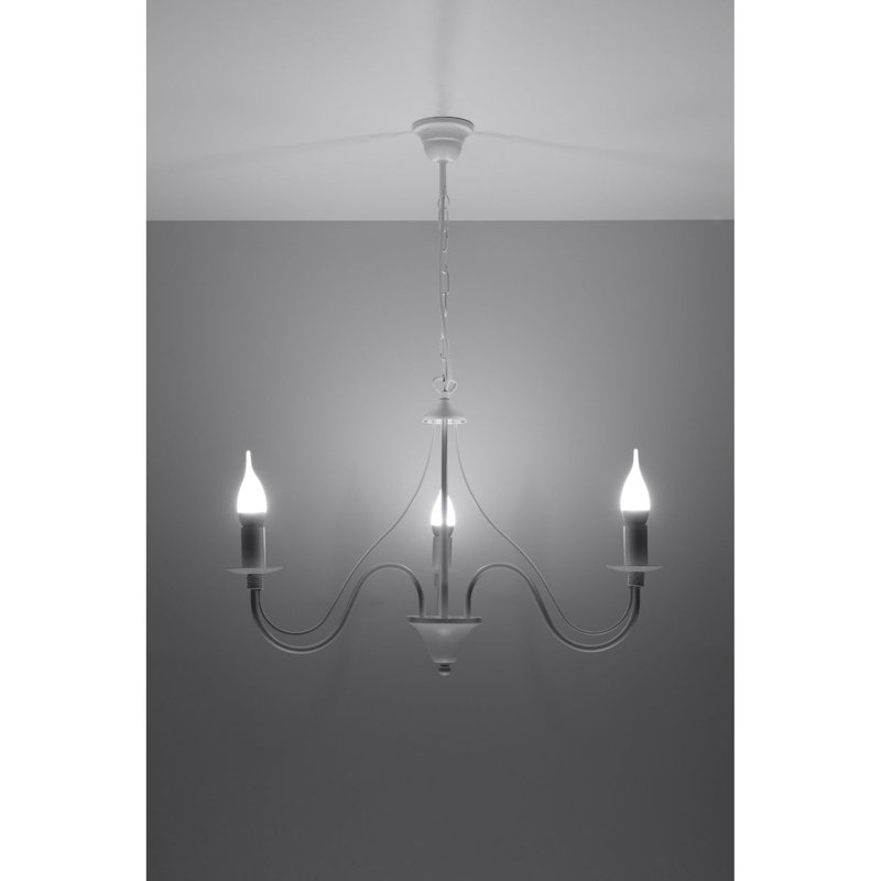 Elnora 3 - Light Candle Style Chandelier, White