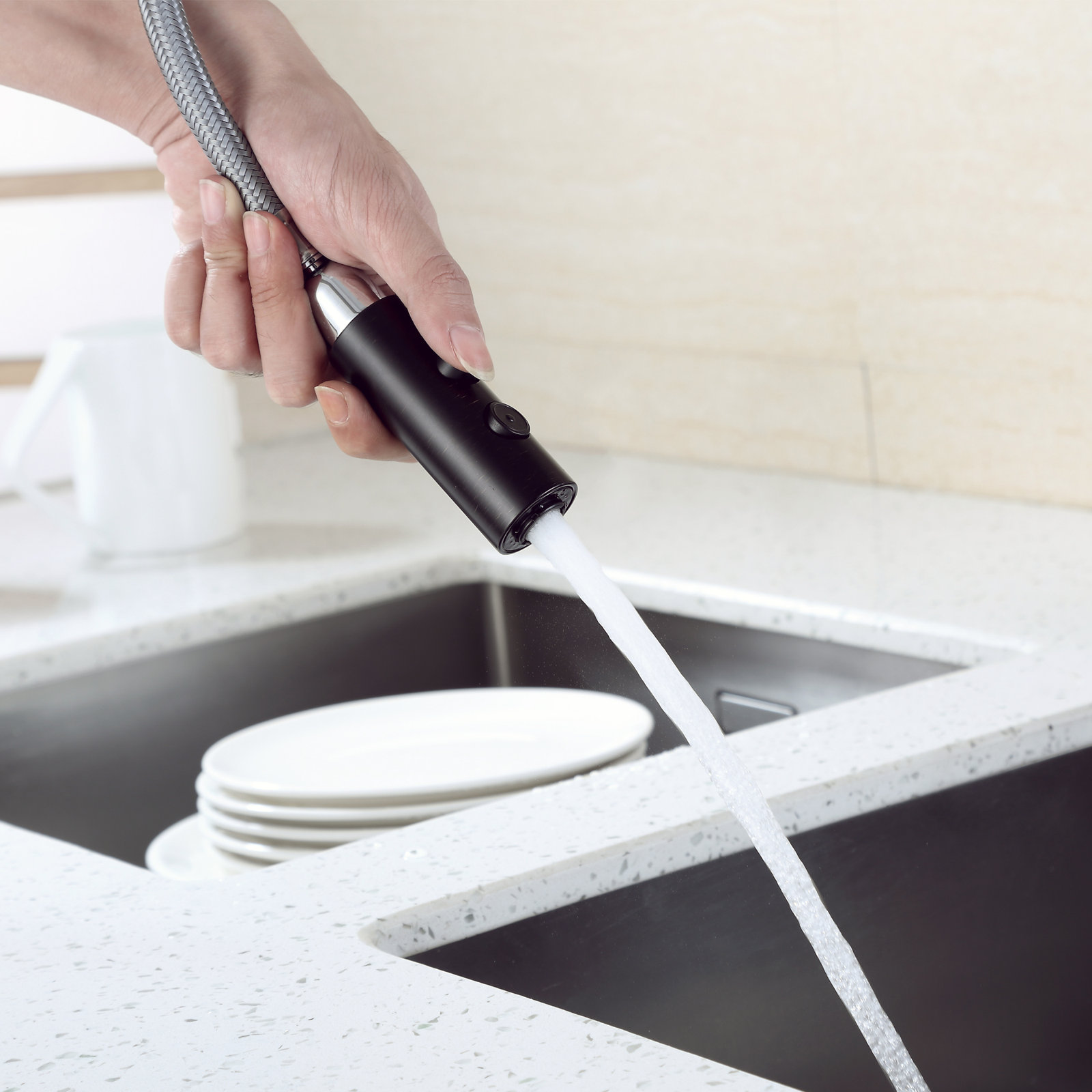 Pull-Down Kitchen Faucet with Accessories, Oil Rubbed Bronze
