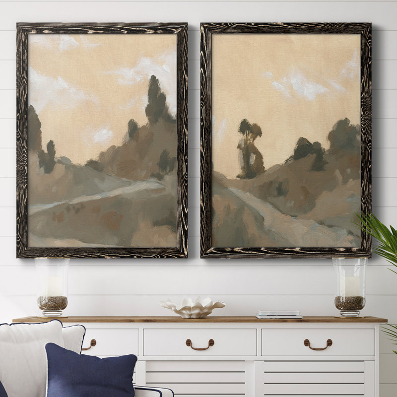 Toile encadrée haut de gamme Hillside, H 20 po x l 34 po x P 1,5 po, Toile avec cadre noir