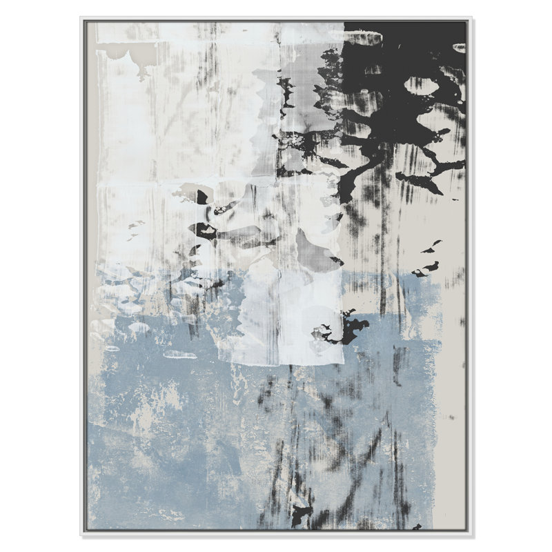 «Reflections In Blue II» par Isabelle Z, H 49,5 po x l 37,5 po, Blanc