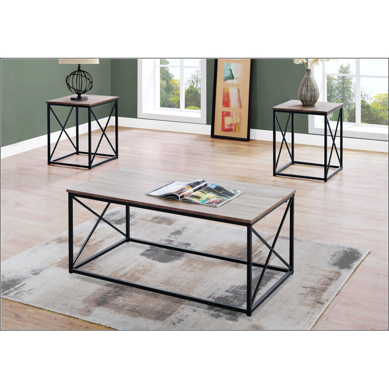 Ensemble de table avec cadre en X, Taupe