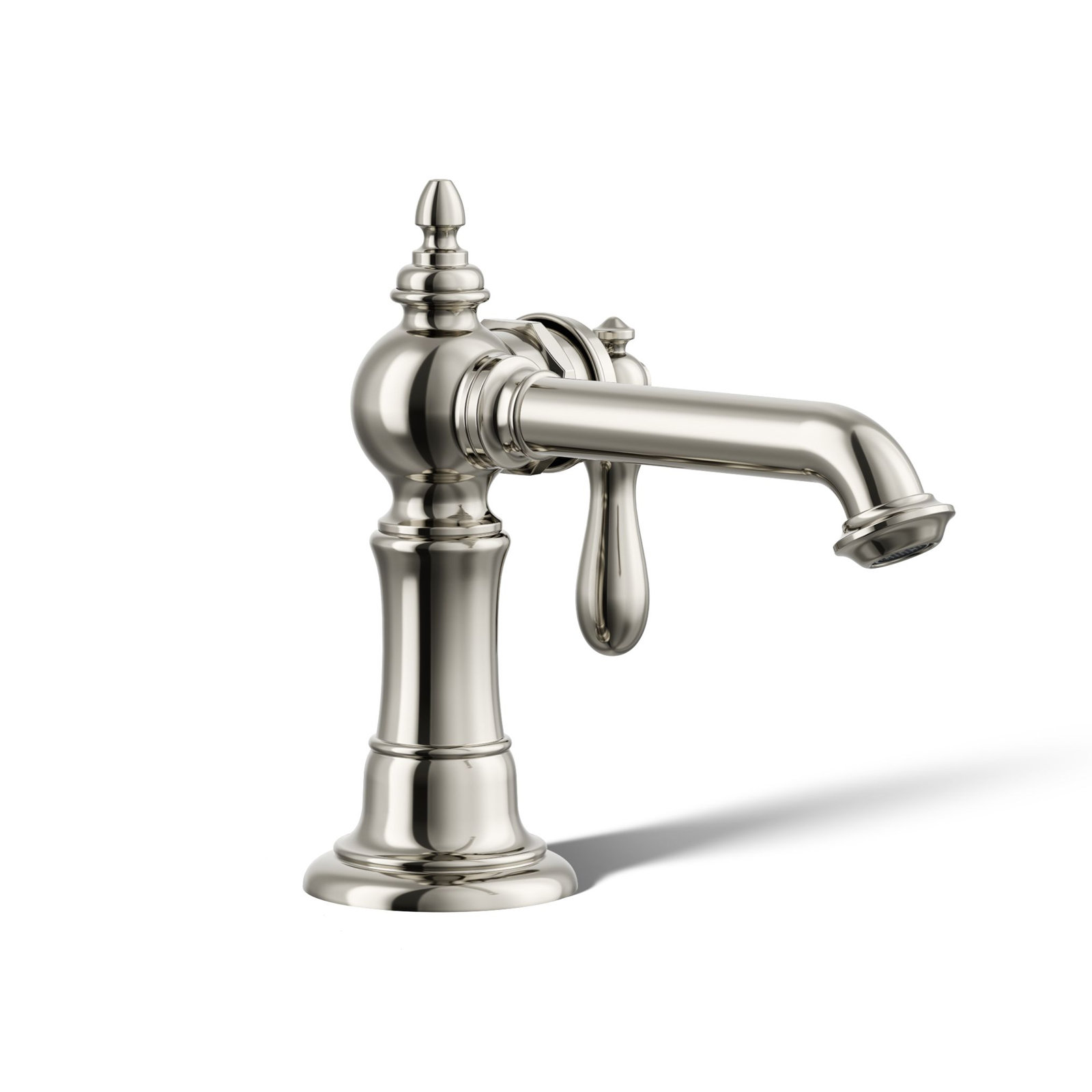 Artifacts Single-Hole Bathroom Faucet with Drain, Vibrant Polished Nickel