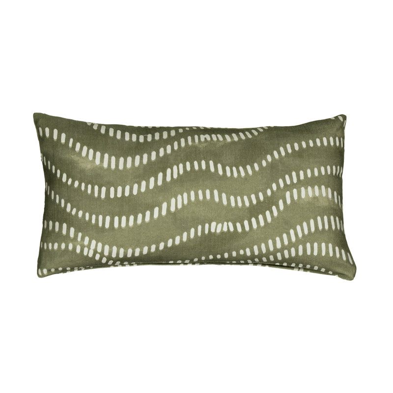 Coussin décoratif Linear Drift, Vert, 36" x 14" Rectangle, Plumes