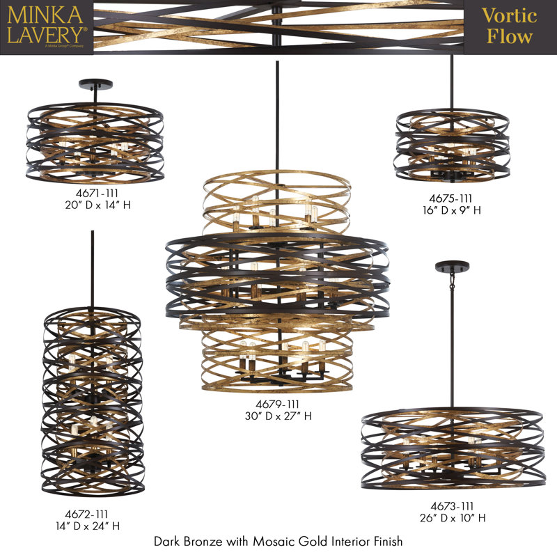 Luminaire suspendu Brayden Studio Harnett, H 24 po x l 14 po x p 14 po