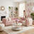 Blush Pink Modular Sectional – 4-Pc L-Shape, 101" Sofa Set