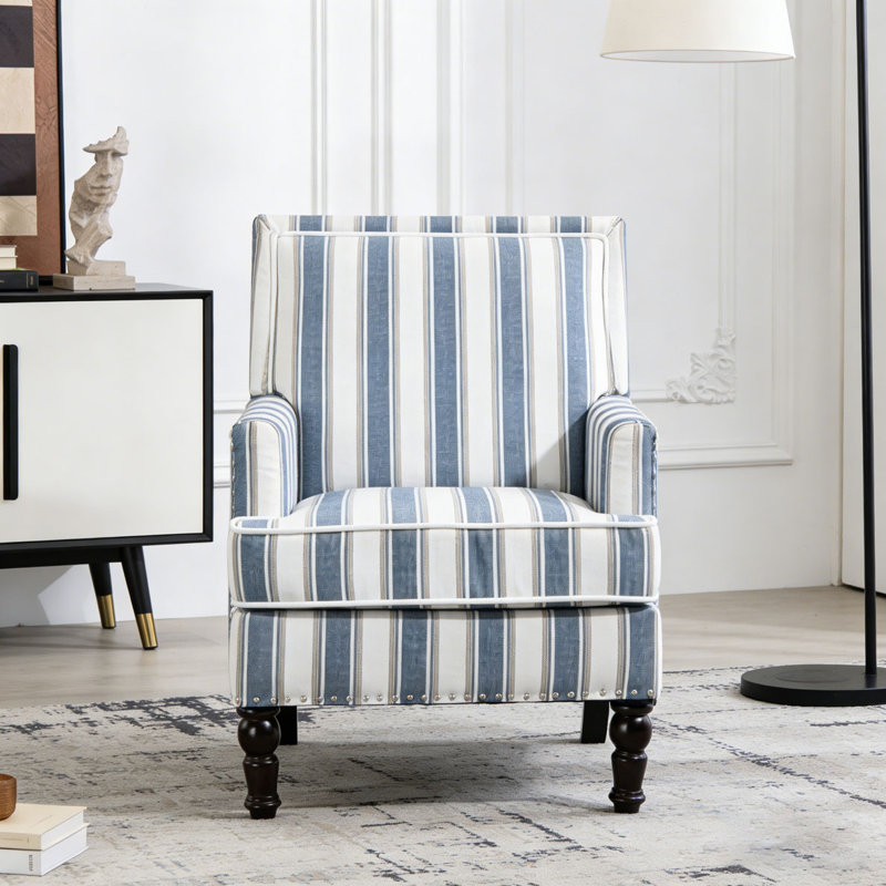 Chaise d'appoint rembourrée, Bleu