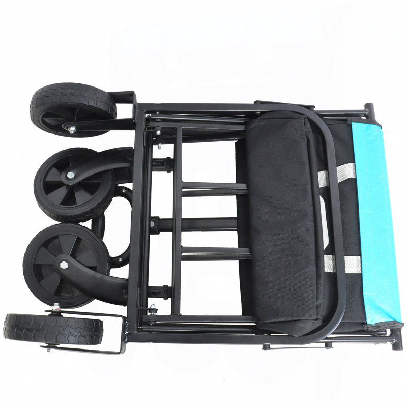Mini chariot de plage pliable, Noir / Jaune