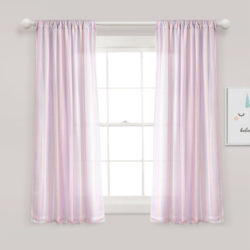 Lush Decor Rainbow Sheer Sheer Curtain Single Panel, 38" W x 63" L
