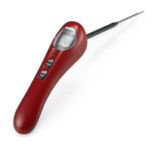 Kona Instant Read Meat Thermometer - Folding Waterproof Thermometer with Backlight & Calibration, Red