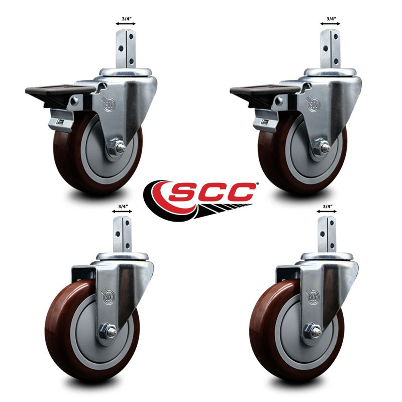 Polyurethane Casters, Maroon