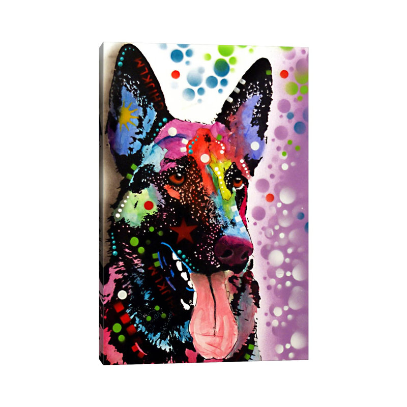 German Shepherd by Dean Russo - Wrapped Canvas Print, 20.32 cm H x 30.48 cm W x 1.91 cm D