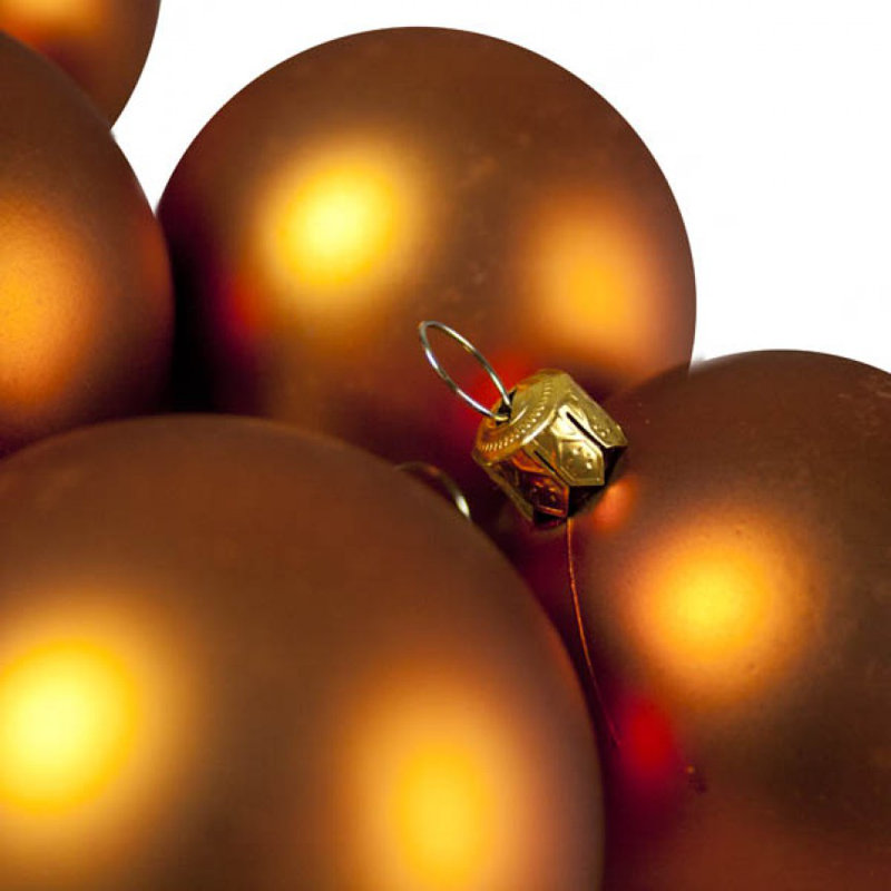 Bauble, Copper Orange Satin, 6cm H x 6cm W x 6cm D