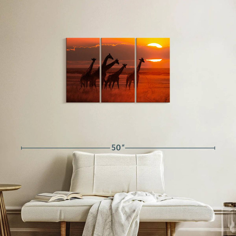 Girafes d'Afrique itinérantes, H 20 po x l 33 po