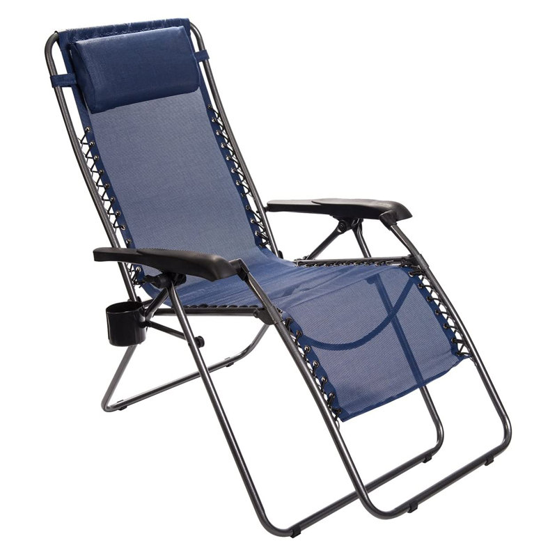 Folding Zero Gravity Chair with Cushions, Blue