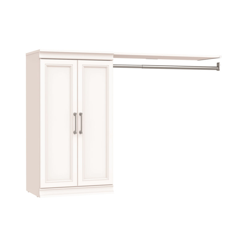 Modular Storage 57.40" W Shelf Unit with Hang Rod, White