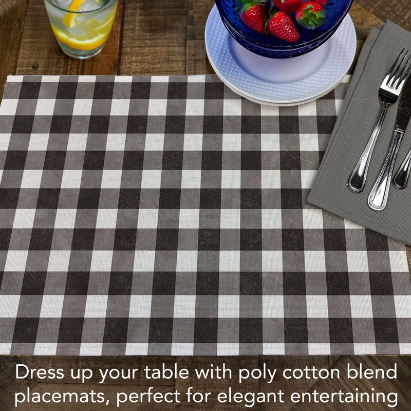 Ensemble de 4 napperons lavables Farmhouse Check