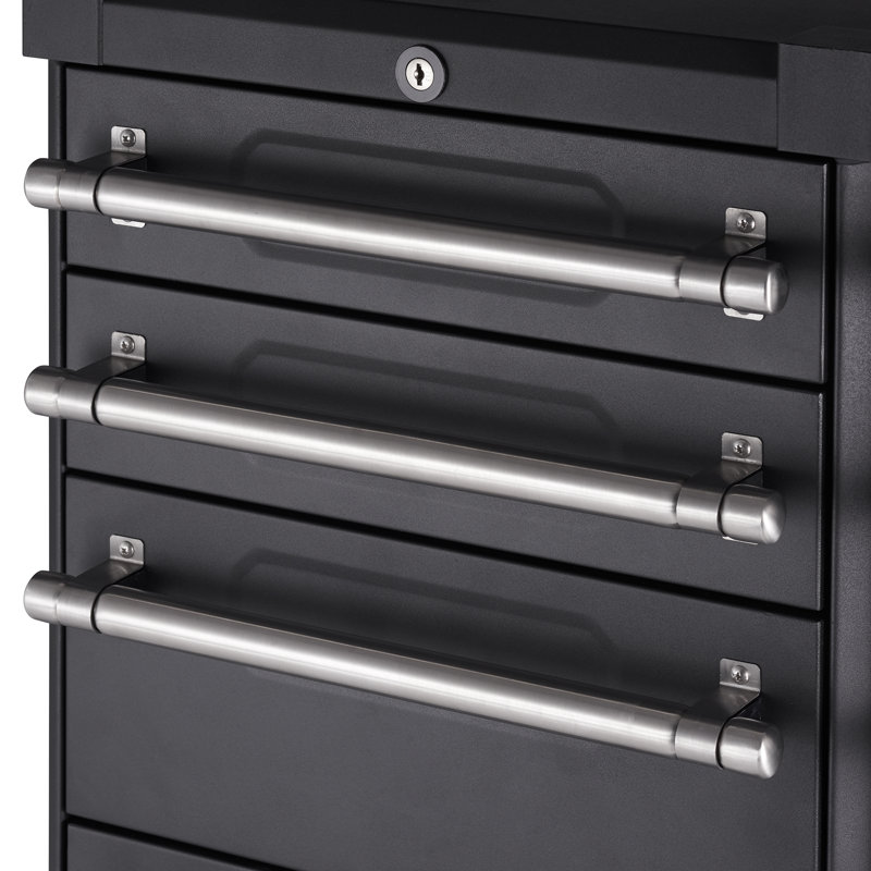 Ensemble de 11 tiroirs de garage en acier massif de calibre 18 avec plateau en bois massif TRINITY PRO