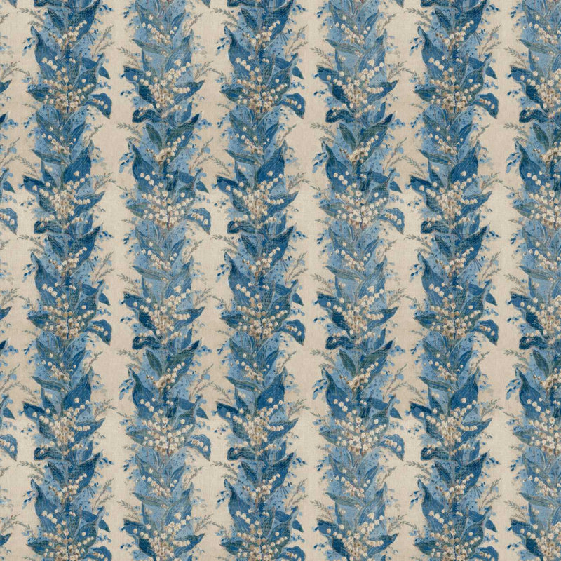 Lily Stripe, Chalk/Blue Stone