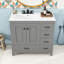 Meuble-lavabo simple autoportant contemporain avec lavabo en céramique et grand rangement-1328269795