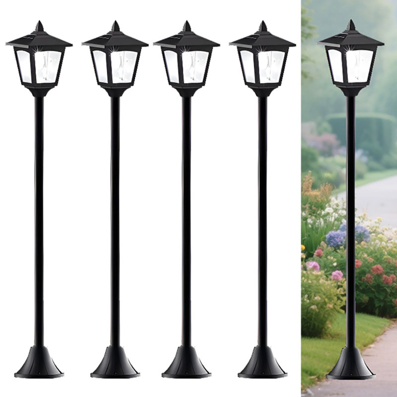 Paquet de 4 lampes de poteau solaires 40 po pour l'extérieur