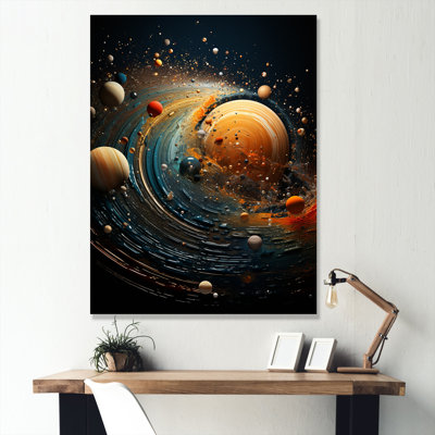 Cosmic Gravity Galaxies Distortion - Space Planet Wall Art
