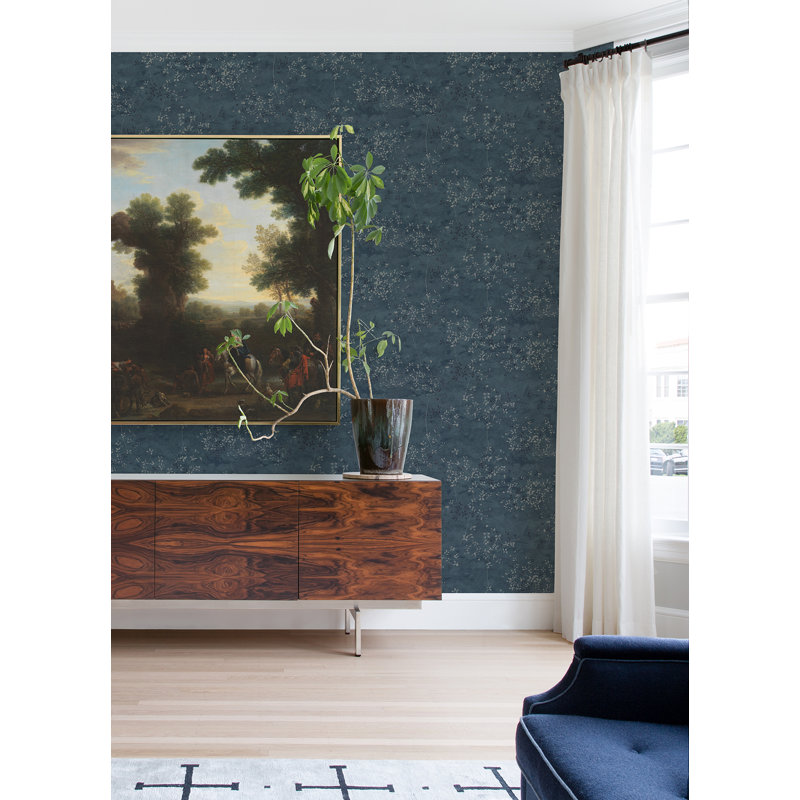 Arian Abstract Metallic Wallpaper Roll, Blue