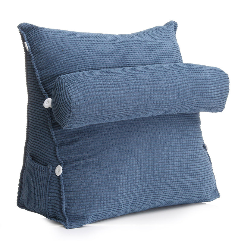 Cotton Backrest Cushion, Blue