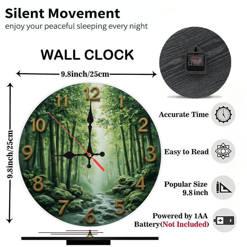 Horloge avec forêt de bambou