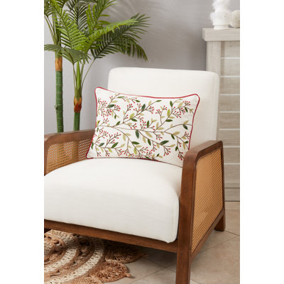 Arista Collection Floral Cotton Throw Pillow