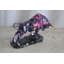 Sculpture de taureau en résine à finition galaxie mauve, cornes dorées 14 po x 4 po x H 9 po