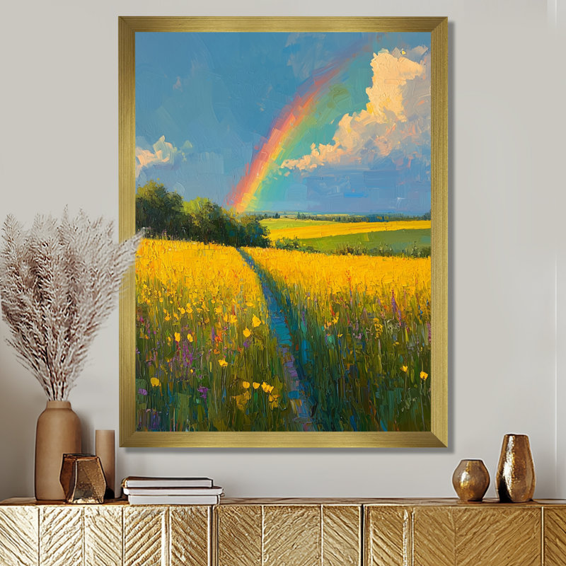 Bromley - Paysages, art mural, salon, H 32 po x l 16 po, Reproduction encadrée d'une seule photo, Doré