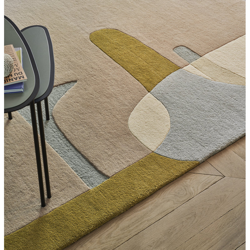 Sirocco Wool Area Rug in Ochre/Gray, Rectangle 5'7'' x 7'10''