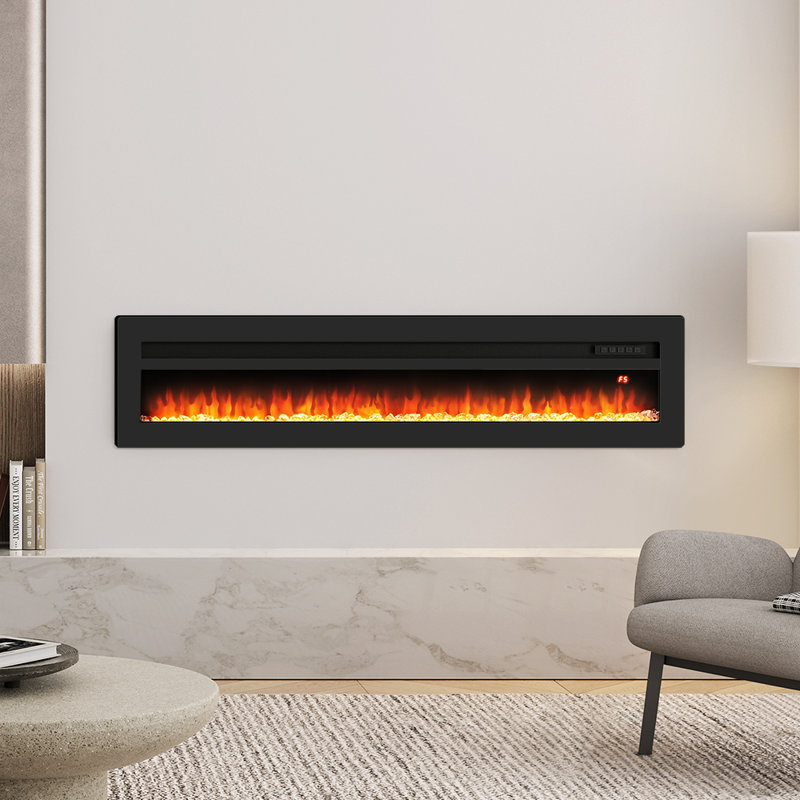 Wyndham Electric Inset Fire, Black, 32.7cm H x 152.4cm W x 14.6cm D