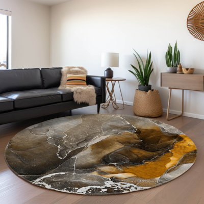 Premium Machine Washable Cerrito AMF503 Brown Rug