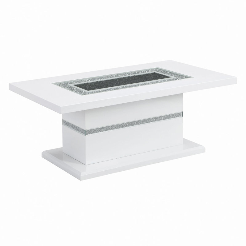 Coffee Table, White, 20" H x 52" L x 28" W