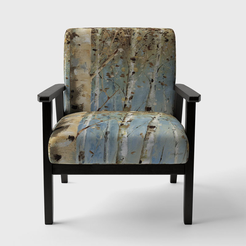 Birch Forest I - Upholstered Modern Farmhouse Accent Arm Chair, Black
